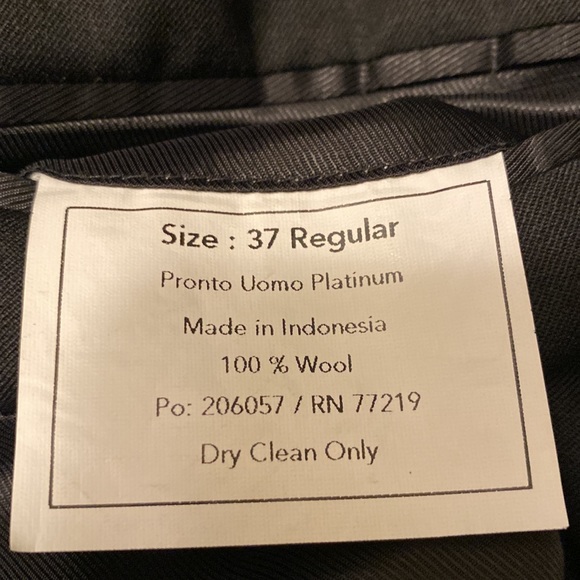 Pronto Uomo Platinum Men’s Black Jacket; Size 37 Regular - Picture 5 of 5